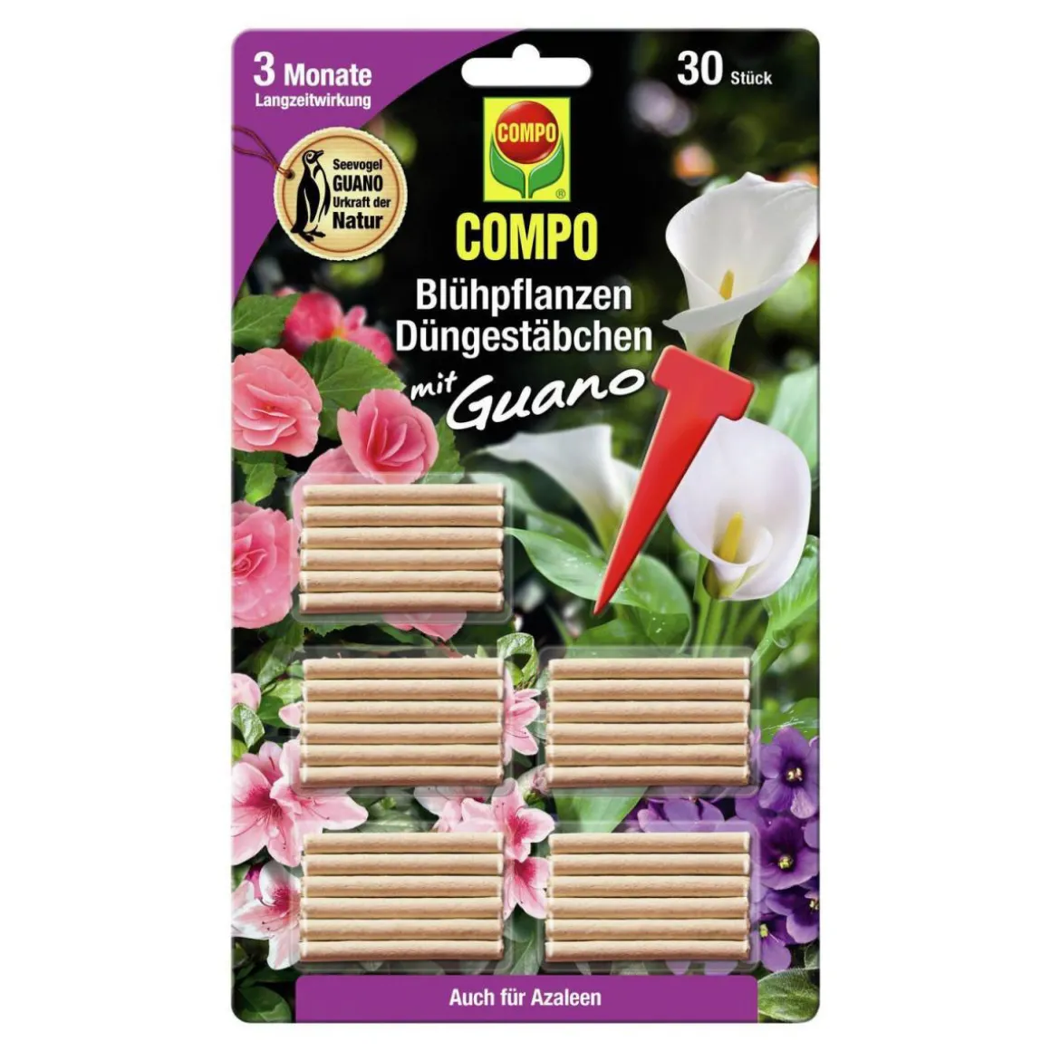Compo Blühpflanzen Düngestäbchen mit GUANO 30 Stäbchen