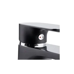 Cornat Waschtischarmatur-Set Edition Black, Druck-Ablauf, Farbe: Schwarz/Chrom