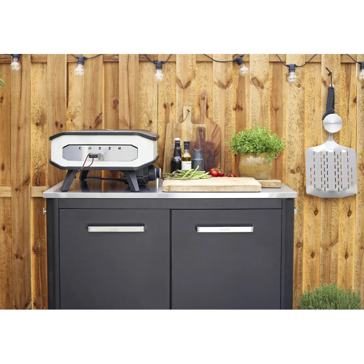Cozze 13" Pizzaofen Elektro 230V m/Tuerund Pizzastein. 2200W.
