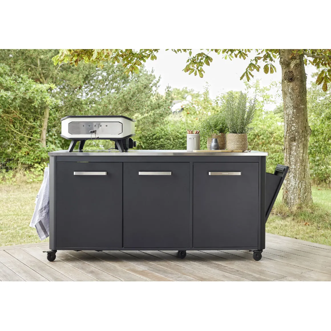 Cozze 13" Pizzaofen Elektro 230V m/Tuerund Pizzastein. 2200W.