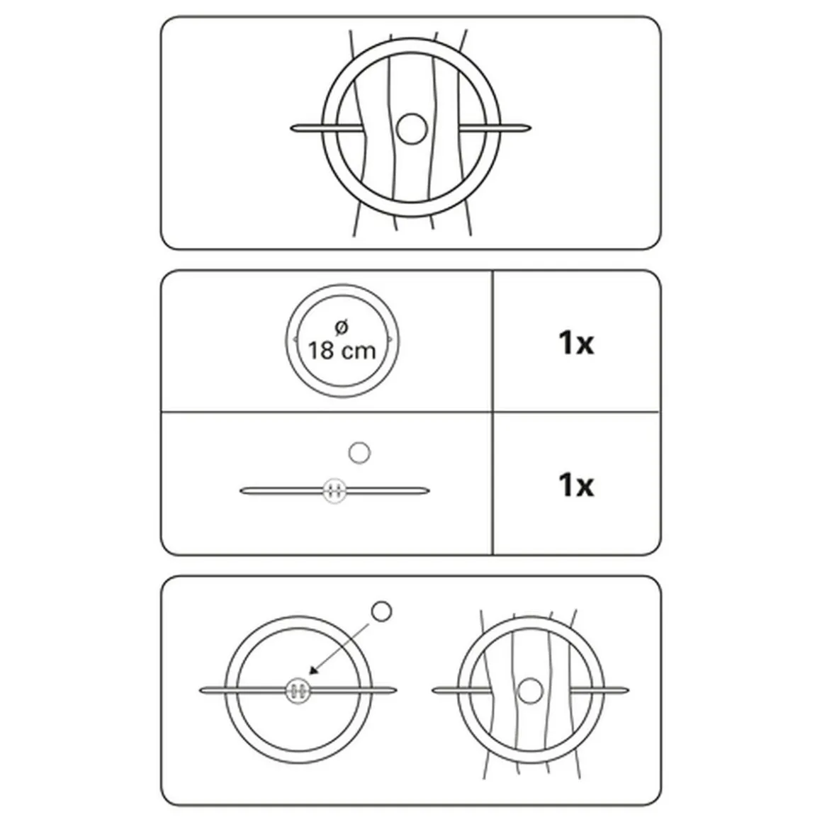 Dekoring m. Stab u. Magnet 18cm edels.optik