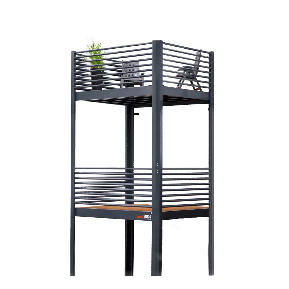 Designbalkon Small mit Lamellengeländer 288 x 200 x 290 cm