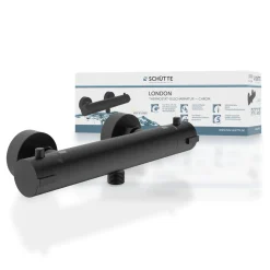 Duschthermostat London,schwarz-matt, 1/2Verbruehschutz und Wassersparfunktion