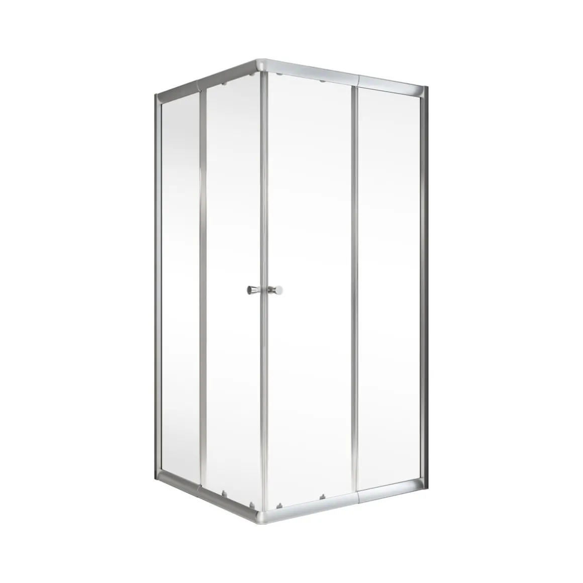 Eckeinstieg 4-teilig silber klar hell1800x750-900x750-900 3-/4-mm ESG