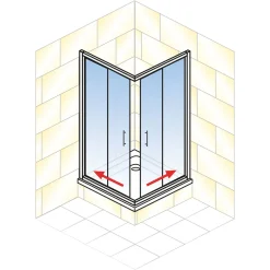 Eckeinstieg 4-teilig silber klar hell1800x750-900x750-900 3-/4-mm ESG