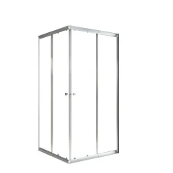Eckeinstieg 4-teilig silber klar hell1800x750-900x750-900 3-/4-mm ESG