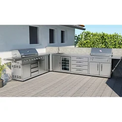 Edelstahl-Erweiterungsmodul mit Küchenschrank und Spülbecken