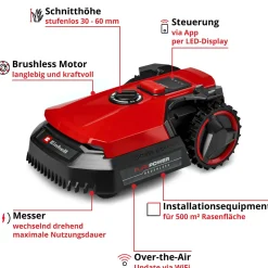 Einhell Mähroboter FREELEXO 500 inkl. Ladegerät und 2,5 Ah Plus Akku