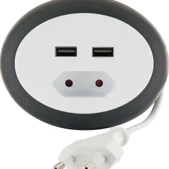 Euroverlaengerung mit 2x USB in weiss3,0 Kabel