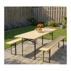 Festzeltgarnitur Standard mit Tisch 220 x 70 cm