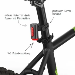 Fischer Bikes Akku-Rücklicht Twin mit Bodenbeleuchtung