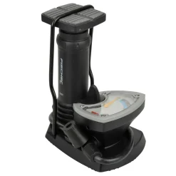 Fischer Bikes Fuß-Standpumpe mit Manometer und Adapter schwarz