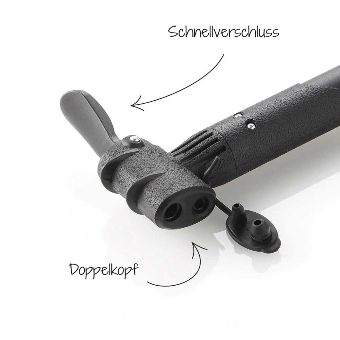 Fischer Bikes Luftpumpe mit Duokopf Rahmenbefestigung schwarz