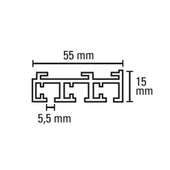 Flächenvorh-Sch. 3lfg Atlanta alu 160cm