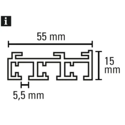 Flächenvorh-Sch. 3lfg Atlanta alu 210cm