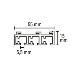 Flächenvorh.-Sch. 3lfg. Atlanta weiß 210cm