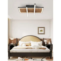 FLECTOR DL Talida 34x34x8cm 15W schwarzweiss u. Holz, 1700lm warmweiss