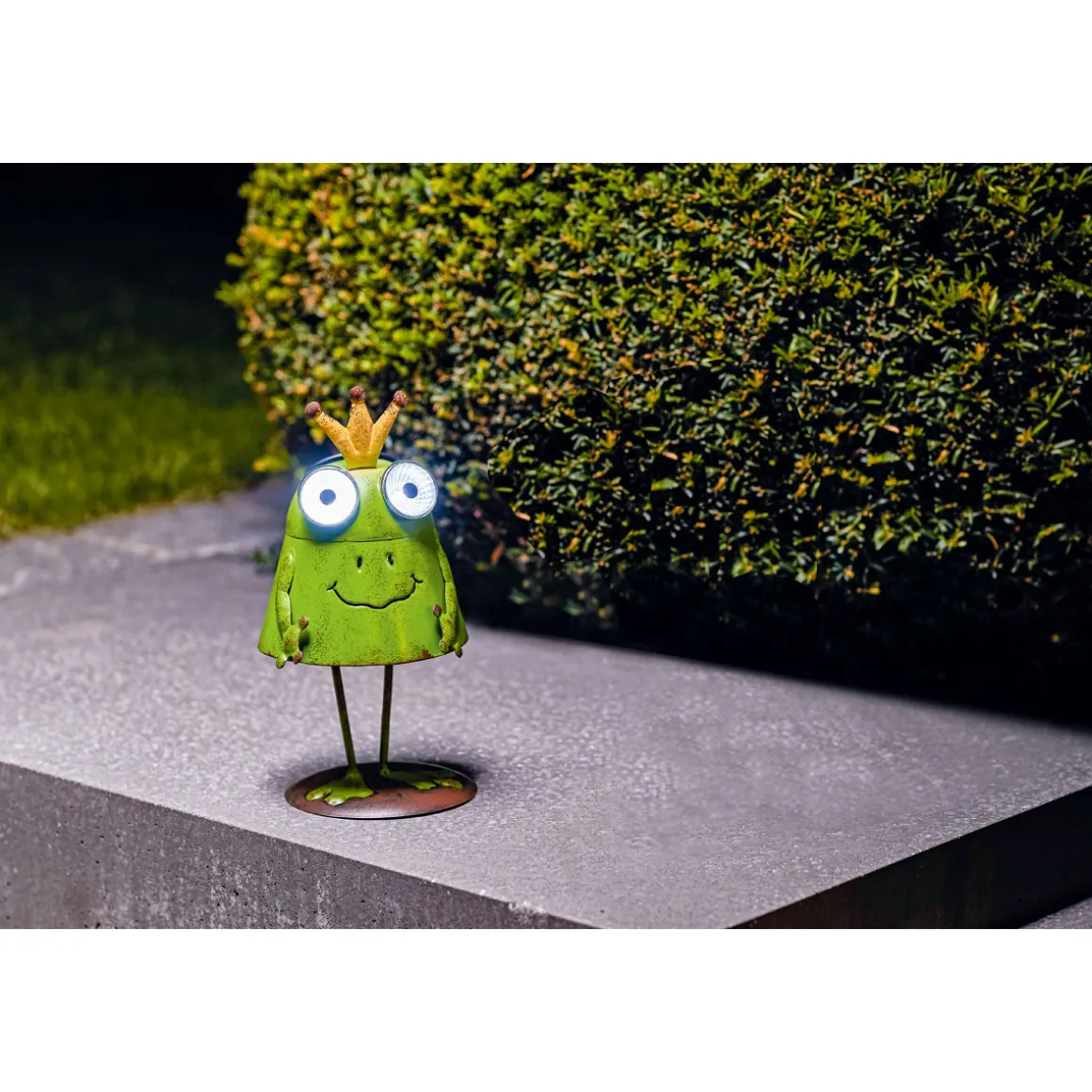 Flector Garten LED-Solar-Dekoleuchte Froschkönig Jorge grün