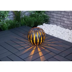Flector Garten LED-Solar-Kugelleuchte Naxos kupfer