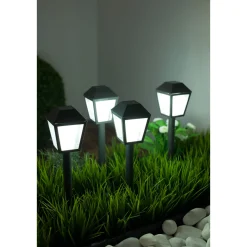 Flector Garten LED-Solarleuchte Laterne 4 Stück