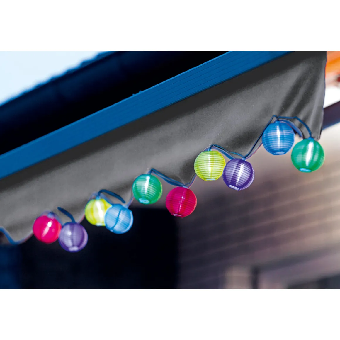 Flector Garten LED-Solar-Lichterkette Lampion mehrfarbig