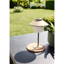 Flector Garten LED Solar Tischleuchte beige