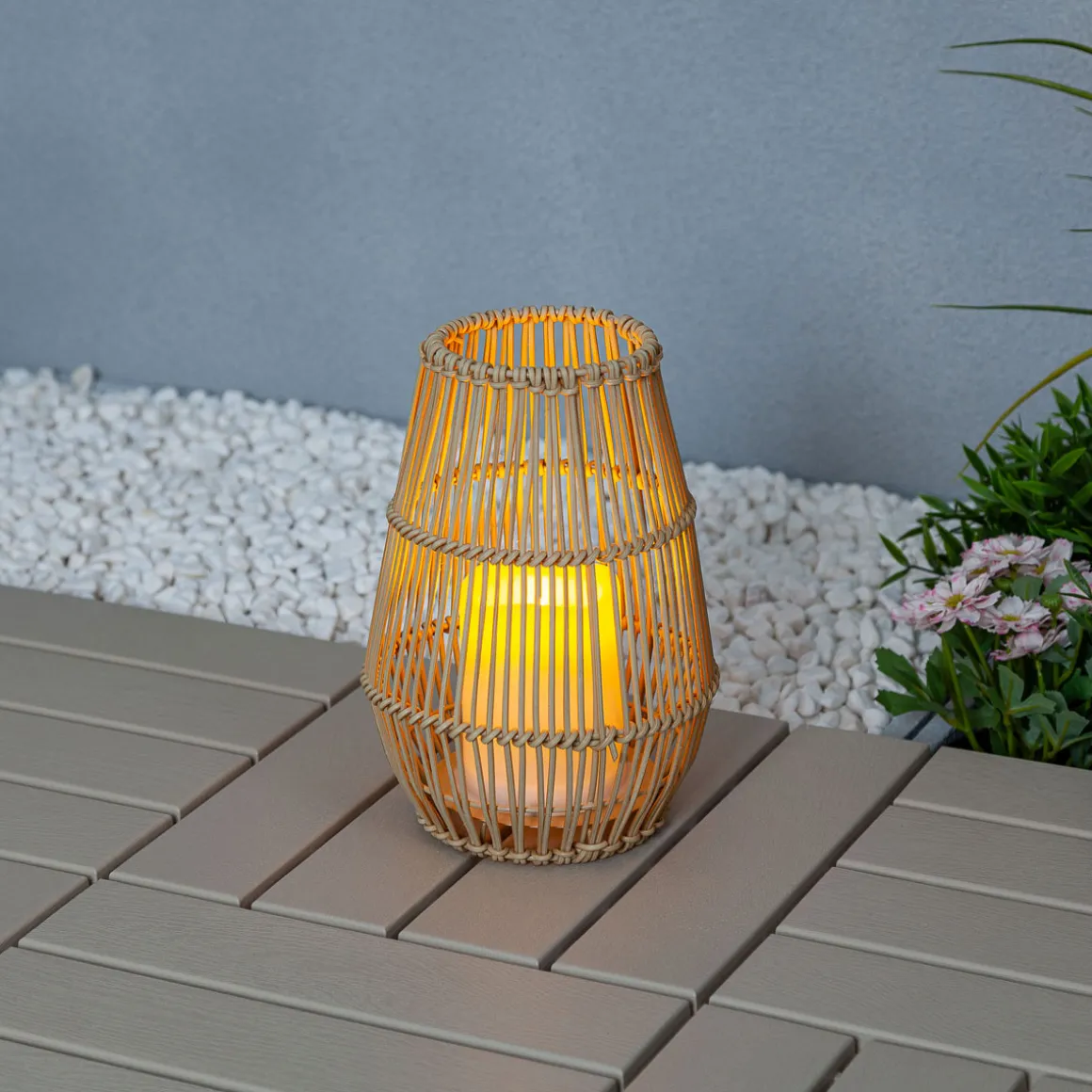 Flector Solarlaterne Bamboo Candlelight inkl Flackereffekt