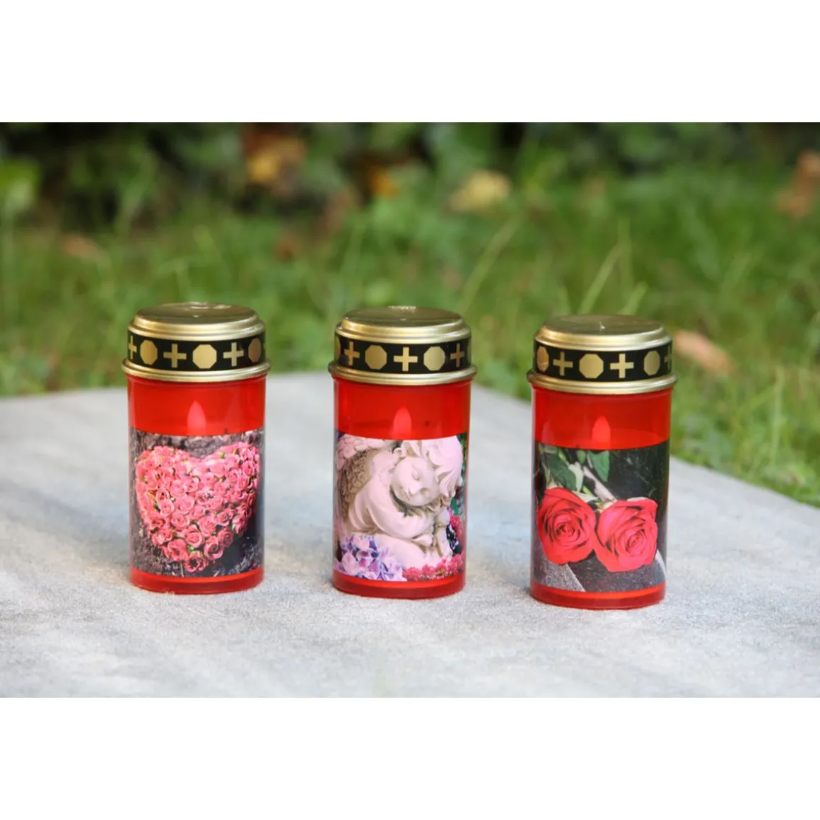 Flower Power LED Outdoor Grablampe mit Dorn TUMBA RED 7 x 13 cm Kunststoff