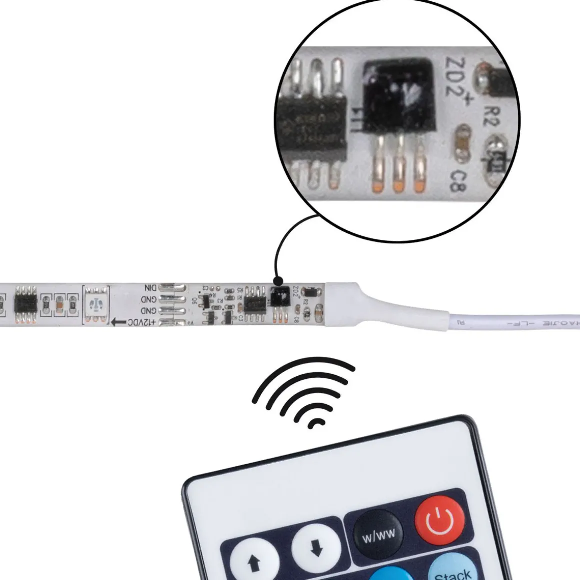 FN SimpLED Strip Set 10m Motion RGB 17W230/12V DC Weiss Kunststoff