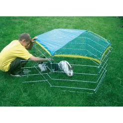 Freigehege mit Abdecknetz 6-eck