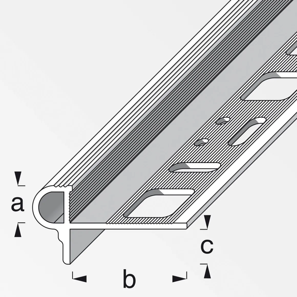 Fundamo Treppenkantenprofil Florentiner 10 mm 2,5m silber