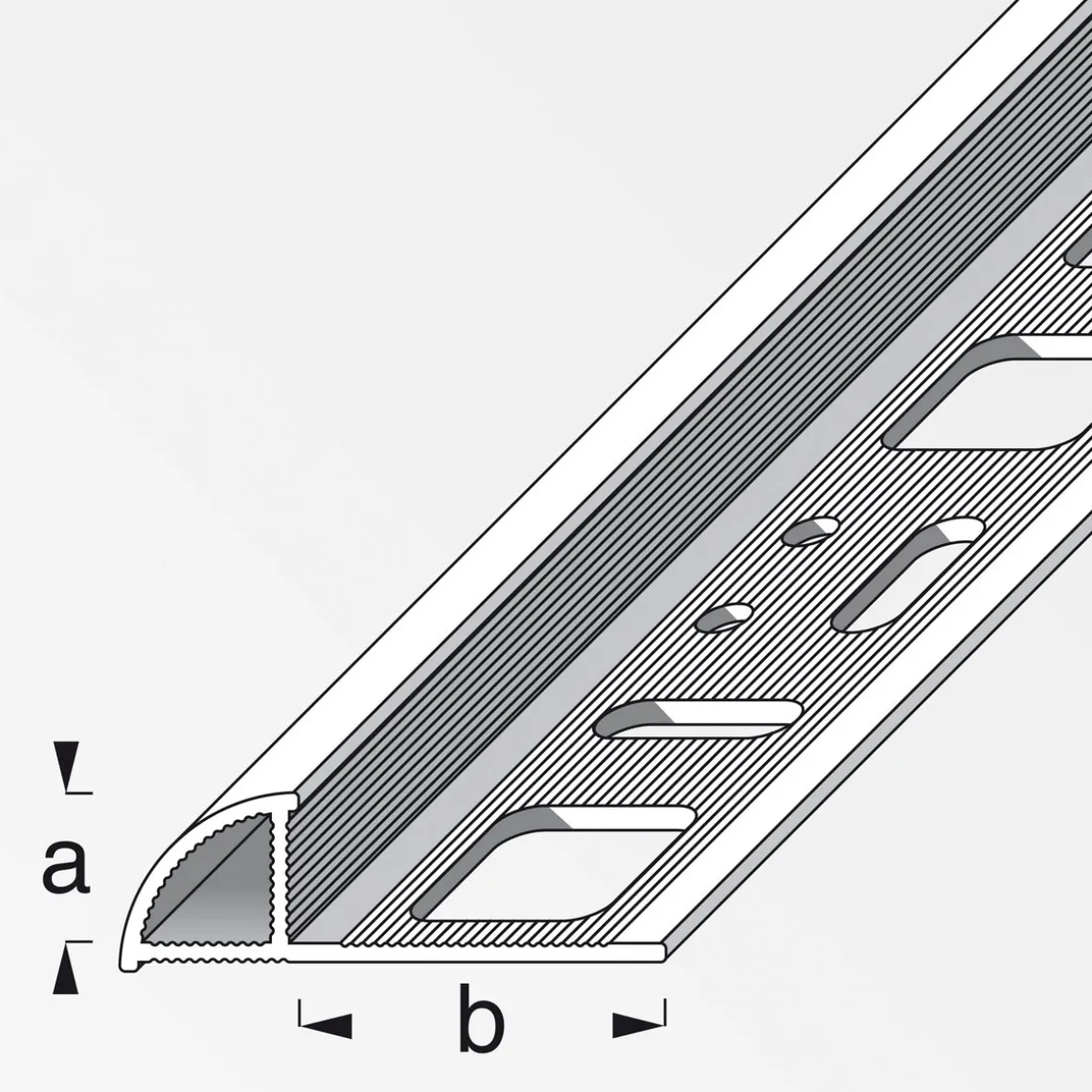 Fundamo Viertelkreisprofil 10 mm 2,5m PVC weiß