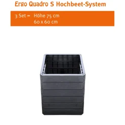 GarantiaHochbeet-System Ergo Quadro anthrazit Größe S