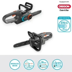 Gardena Akku-Kettensäge PowerSaw 250/18V Solo Akkubetriebene Kettensäge