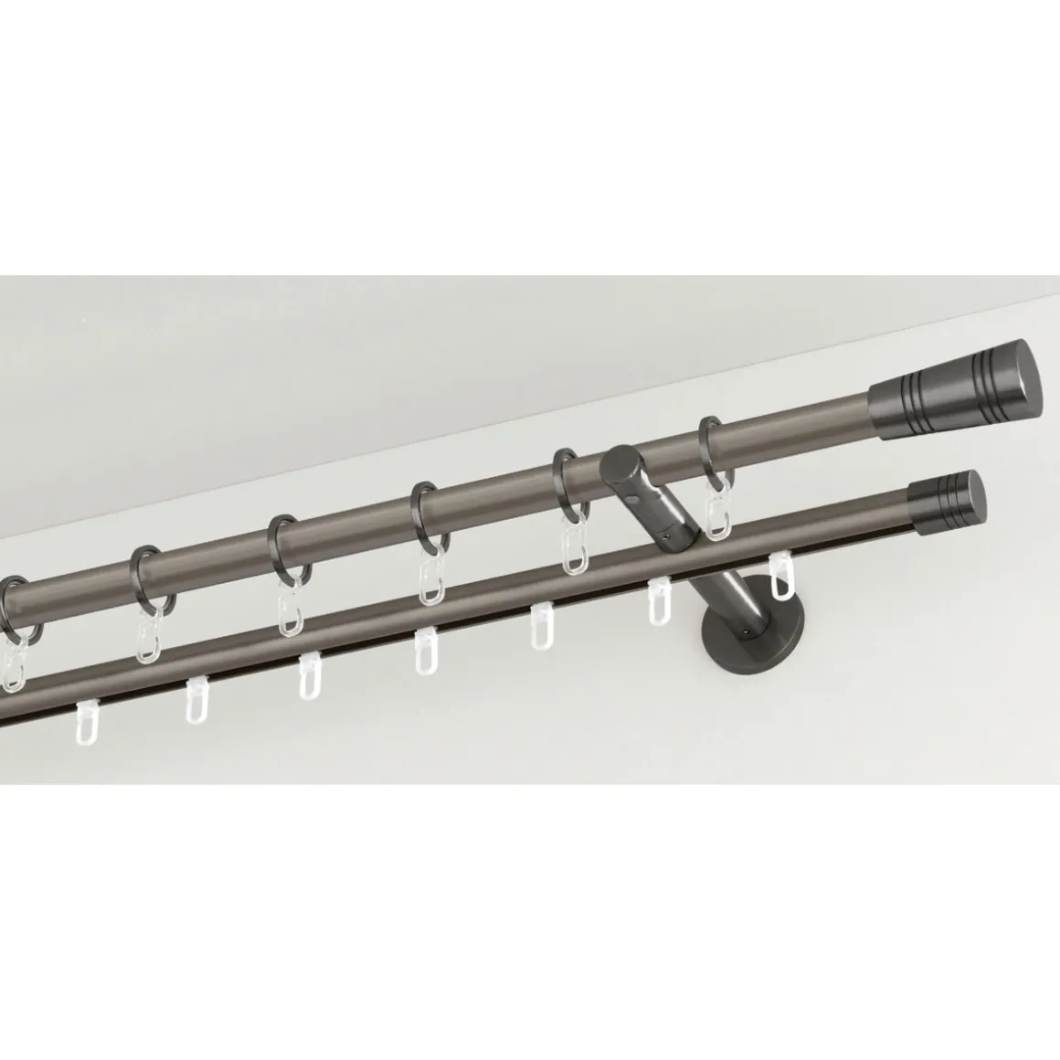GardiniaGardinenstange Chicago mit Innenlauf Durchmesser 16 mm 240 cm titan