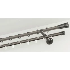 GardiniaGardinenstange Chicago mit Innenlauf Durchmesser 16 mm 200 cm titan