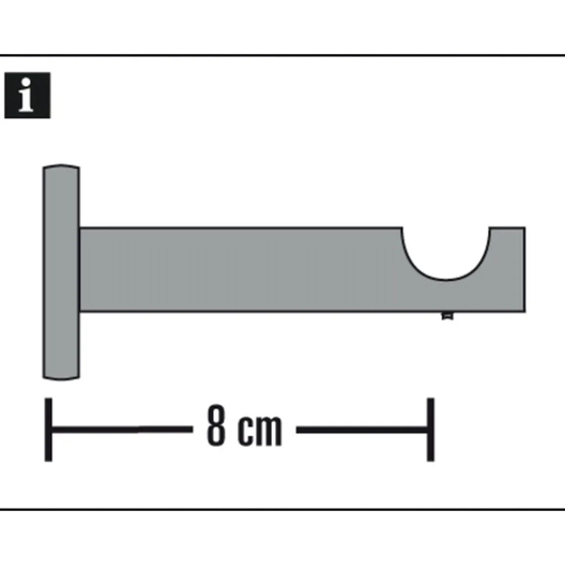 Gardinia Träger Chicago offen für Durchmesser 20 mm 8 cm weiß
