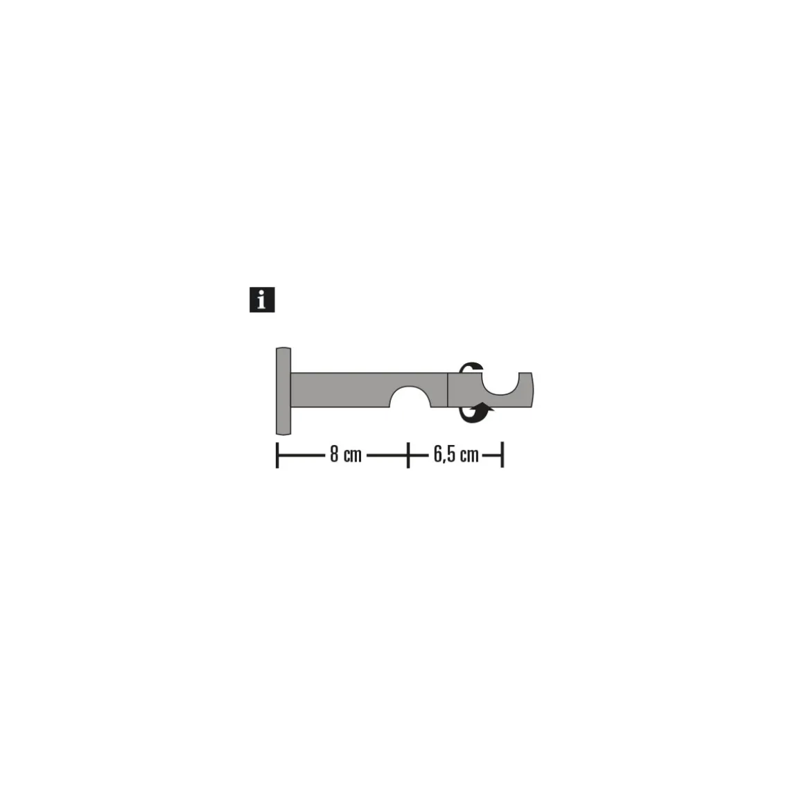 GardiniaWandträger 2-läufig für Windsor Edelstahl-Optik Durchmesser 25 mm