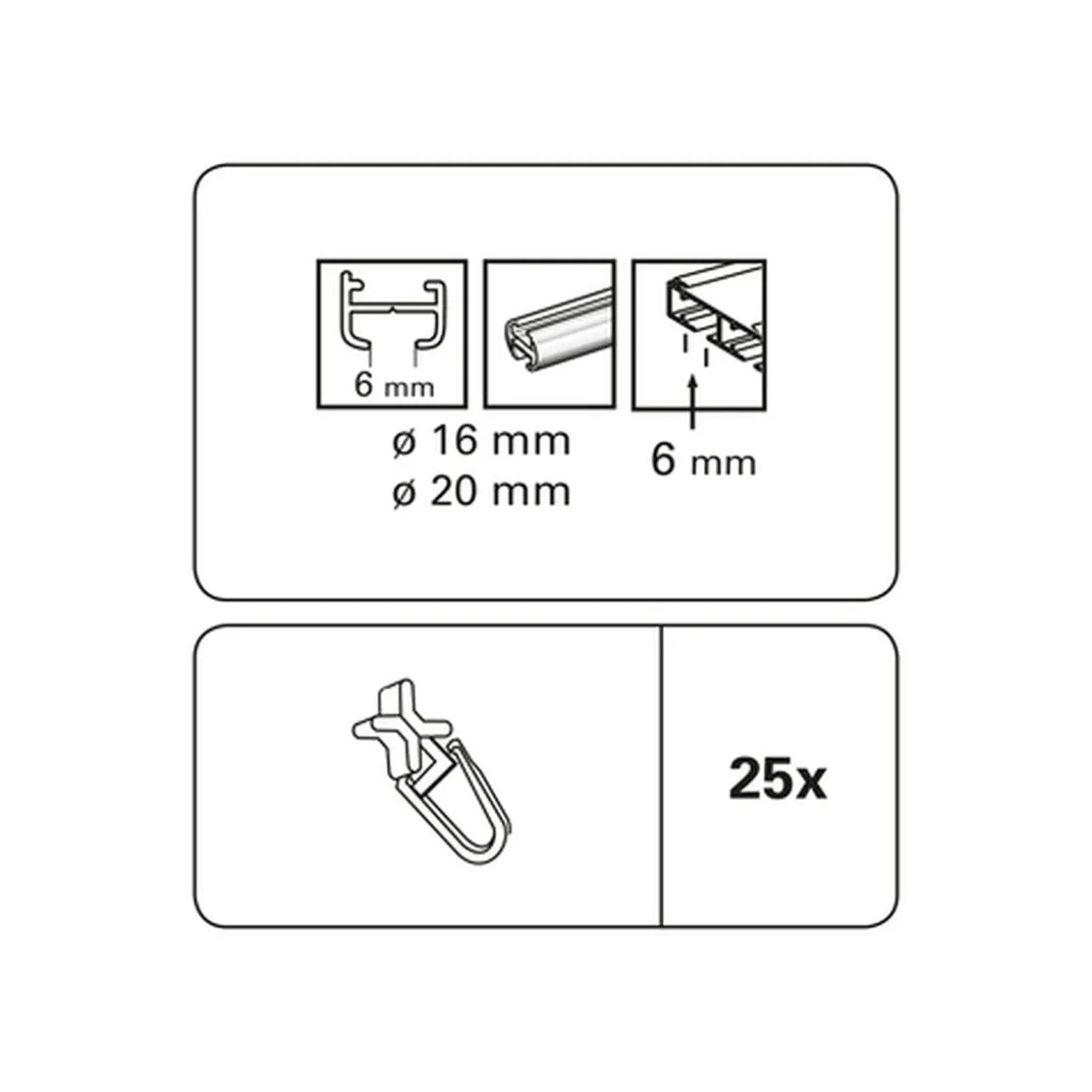 Gleiter für Aluschiene 25 Stück 13 mm