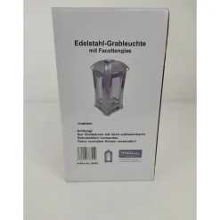Grablampe Edelstahl mit Facettenglas matt