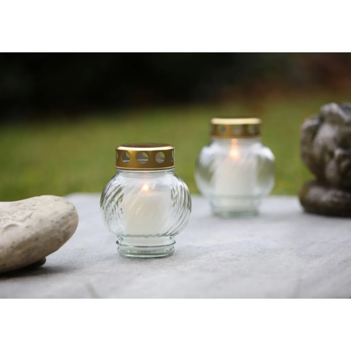 Grablampe IGLESIA_C aus Glas mit Brenner