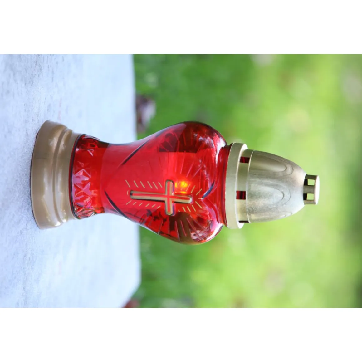 Grablampe IGLESIA aus Glas mit Brenner