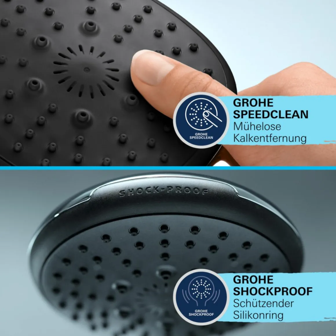 Grohe Brausestangenset Vitalio Comfort 110 3 Strahlarten (Rain, Jet, Massage)