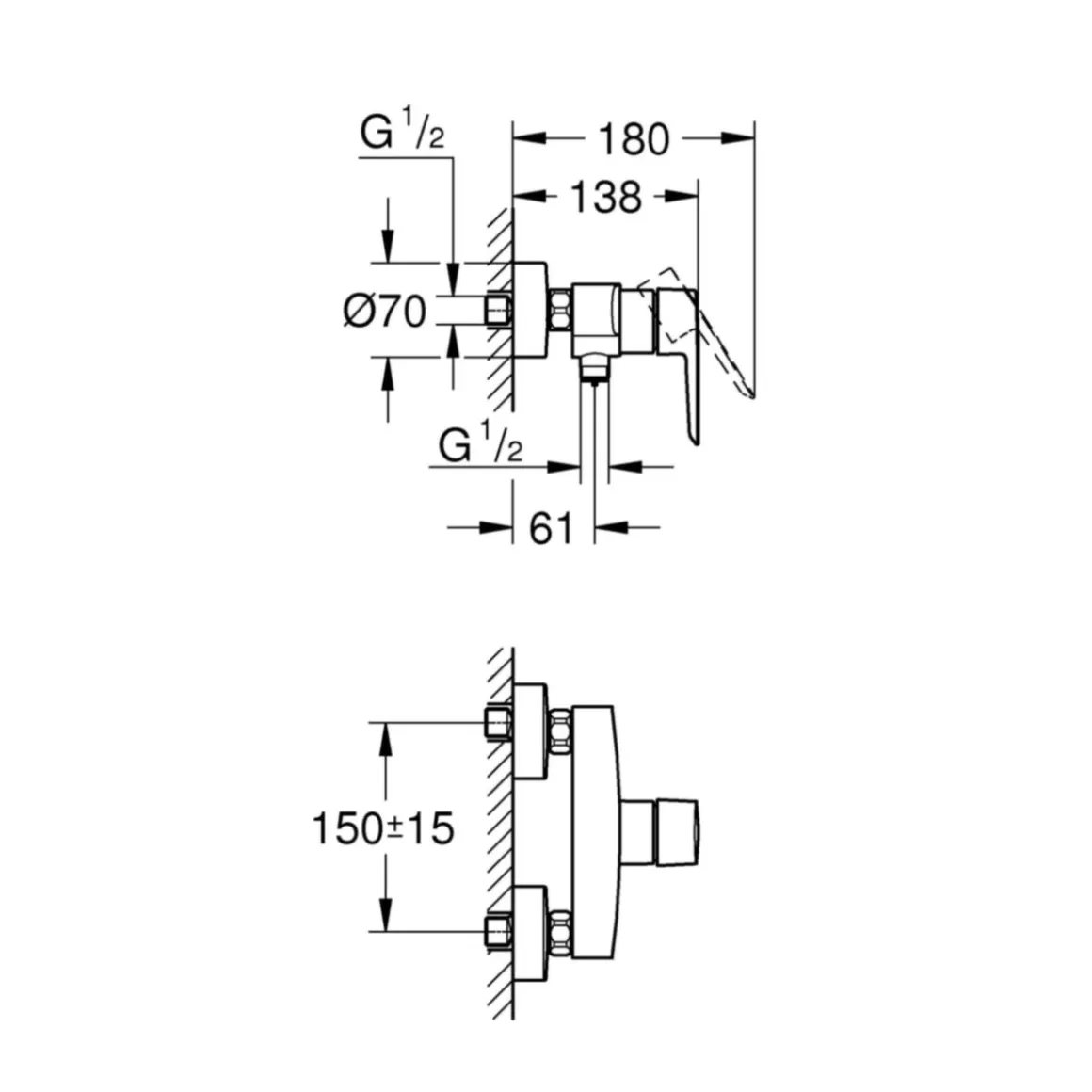 Grohe Einhand-Brausebatterie Start 1/2"