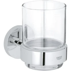 Grohe Halter mit Glas Essentials silber 10,6 x 9,9 cm
