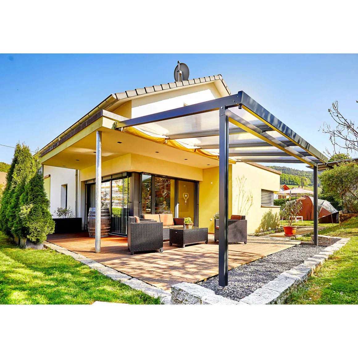 gutta Terrassenüberdachung 4 x 3 m anthrazit