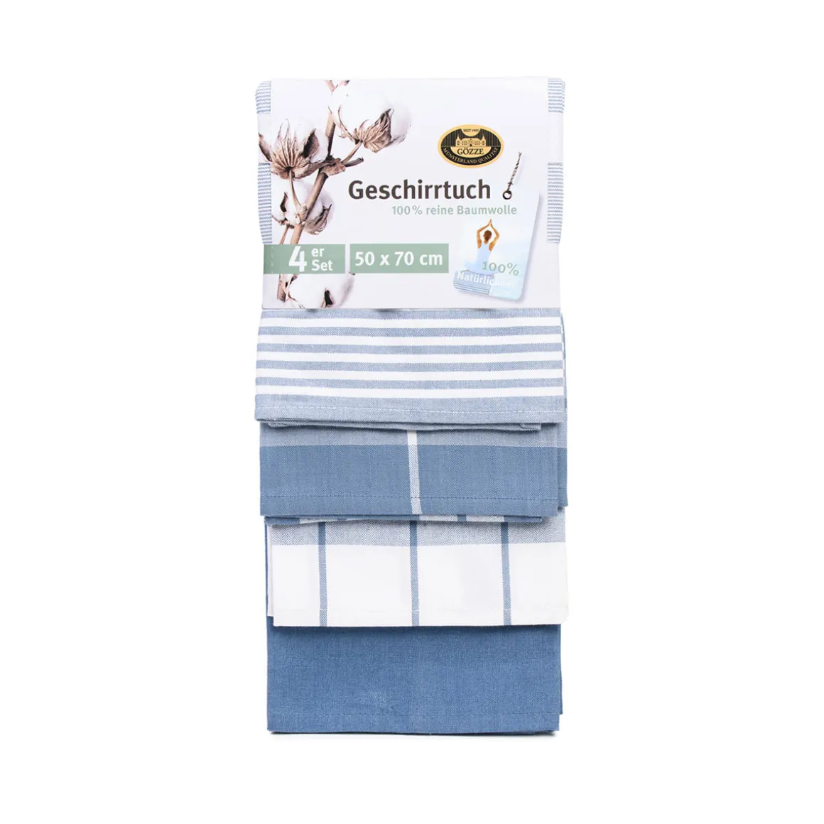 Gözze Geschirrtücher 100% Baumwolle 4er Pack 50x70cm blau