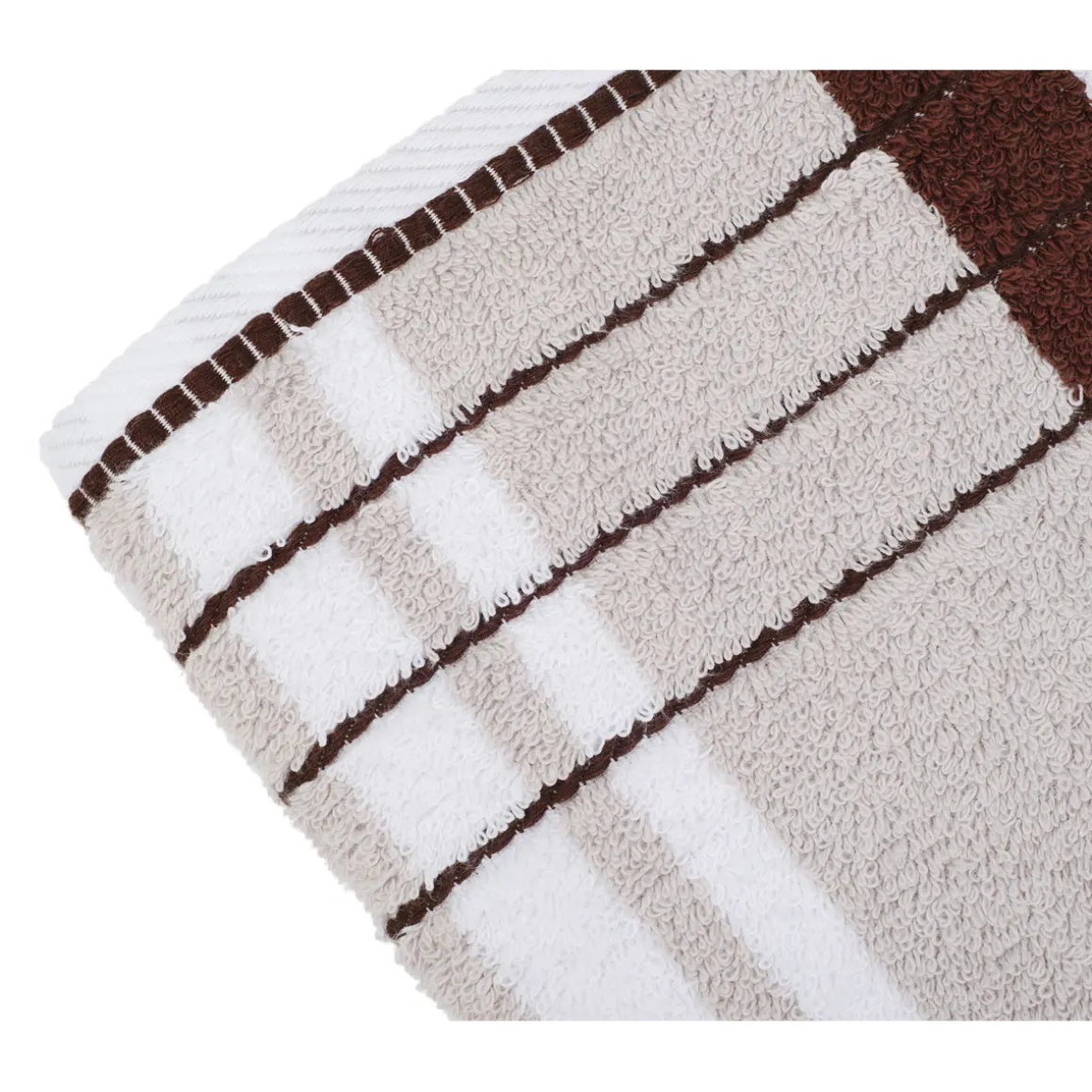 Handtuch Berlin Streifen 50 x 100 taupe/ schokolade
