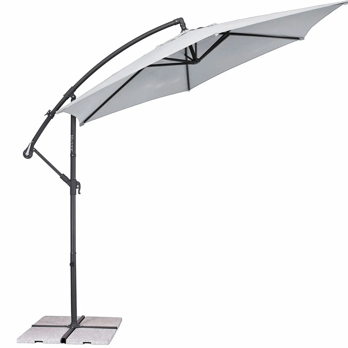 Haveson Ampelschirm Salerno 300 cm silber/grau