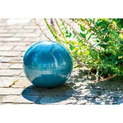 Haveson Dekokugel Feine Rille Durchmesser 15 cm türkis